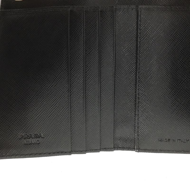 プラダ PRADA 財布 コンパクト財布 1M0176 3つ折り財布 箱有 ナイロン ロゴ、文字 黒 / ブラック /  レディース USED 古着 中古 10125903