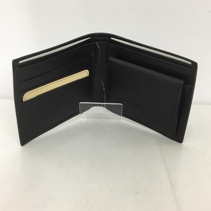 ハンティングワールド Hunting World 財布 二つ折り 箱有 レザー キャンバス ワンポイント 黒 / ブラック /  メンズ USED 古着 中古 10125905