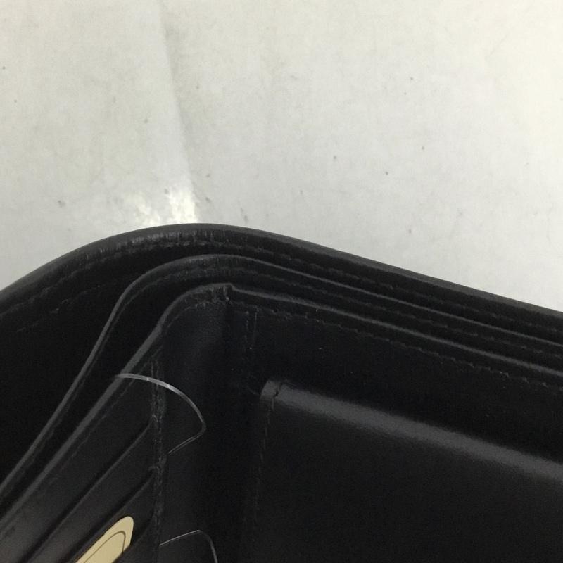 ハンティングワールド Hunting World 財布 二つ折り 箱有 レザー キャンバス ワンポイント 黒 / ブラック /  メンズ USED 古着 中古 10125905