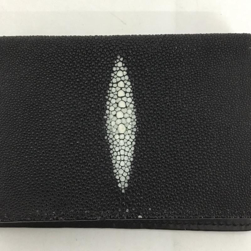 ギラロッシュ GUYLAROCHE カードケース 定期入れ エイ革 カードケース パスケース 無地 黒 / ブラック /  メンズ USED 古着 中古 10125906