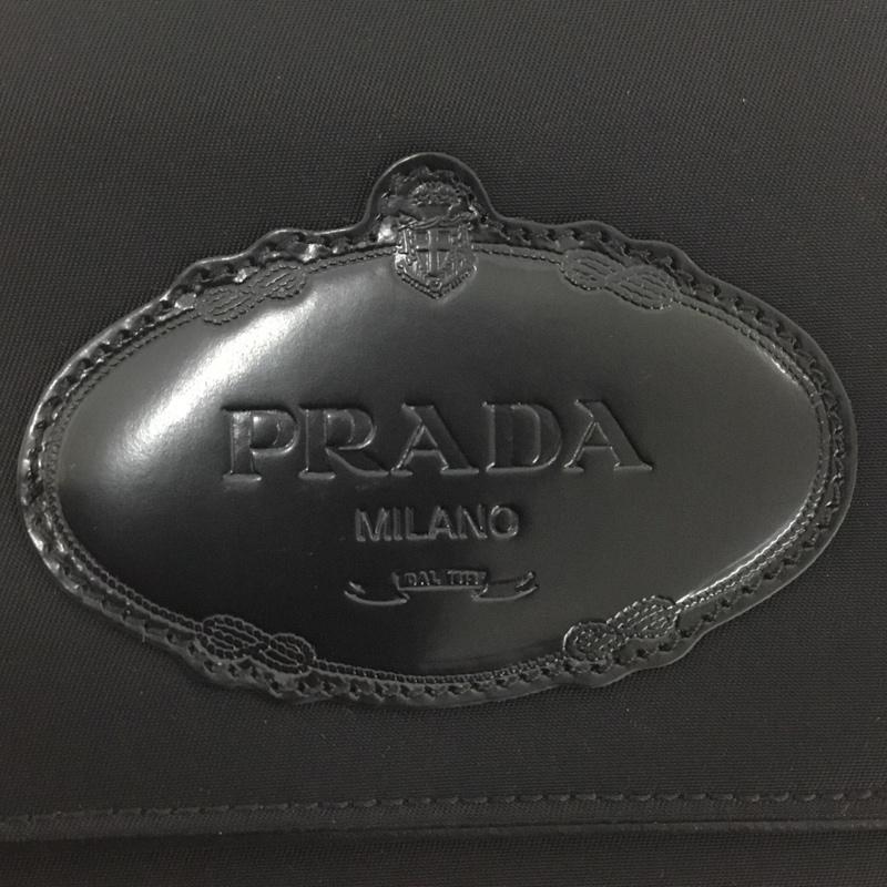 プラダ PRADA 財布 コンパクト財布 1M0170 3つ折り財布 箱有 ロゴ、文字 黒 / ブラック /  レディース USED 古着 中古 10125909