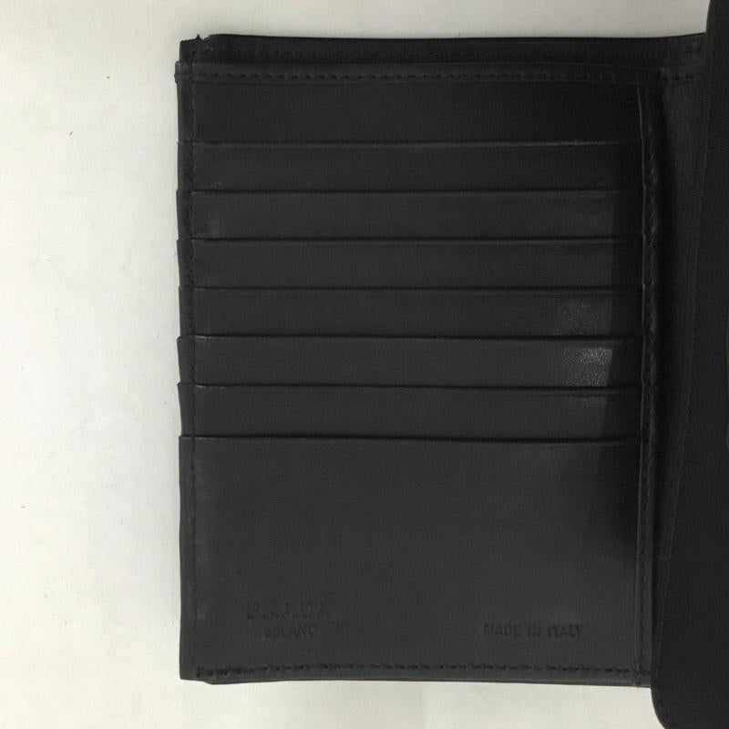 プラダ PRADA 財布 コンパクト財布 1M0170 3つ折り財布 箱有 ロゴ、文字 黒 / ブラック /  レディース USED 古着 中古 10125909