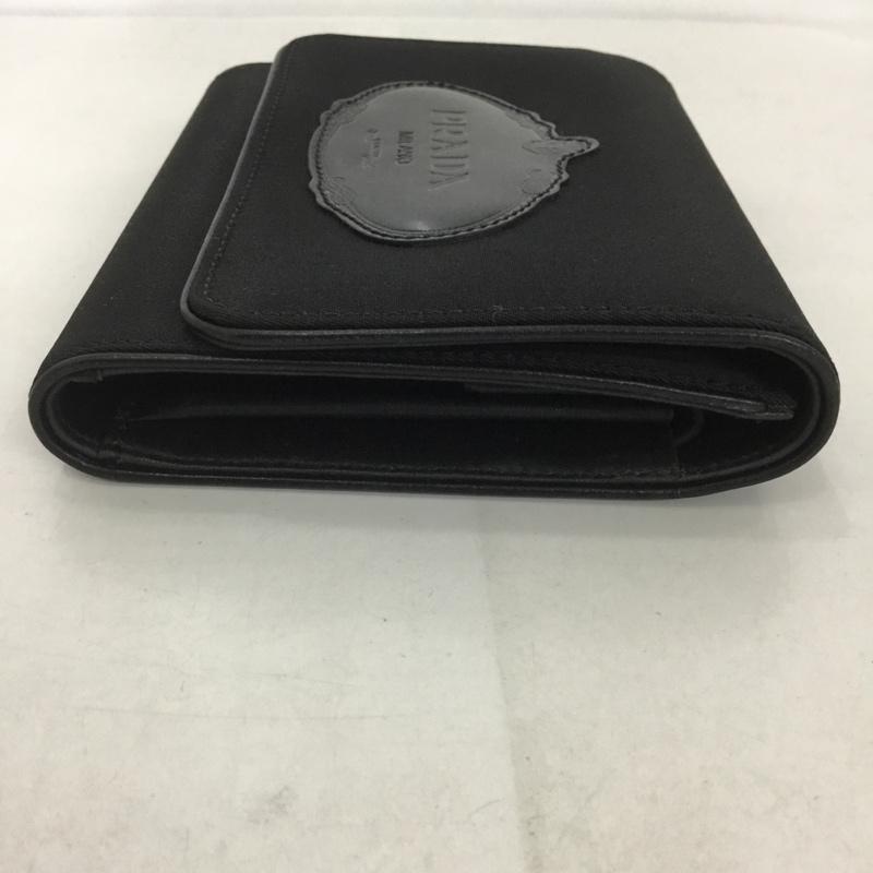 プラダ PRADA 財布 コンパクト財布 1M0170 3つ折り財布 箱有 ロゴ、文字 黒 / ブラック /  レディース USED 古着 中古 10125909