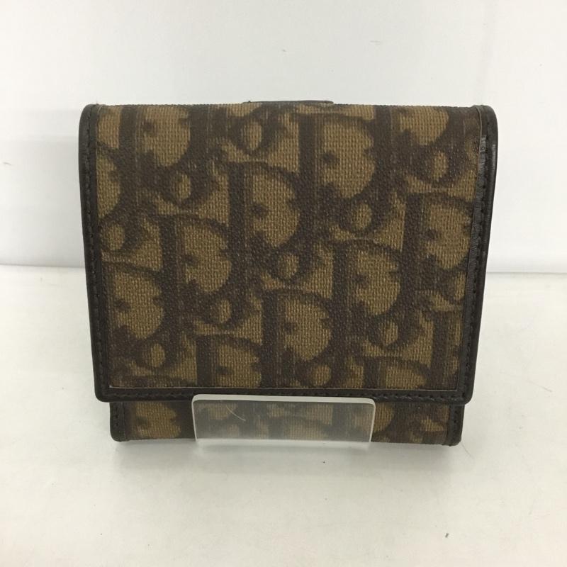 ディオール DIOR 財布 二つ折り GCD43025 トロッター ロゴ CM0095 総柄 茶 / ブラウン /  レディース USED 古着 中古 10125911