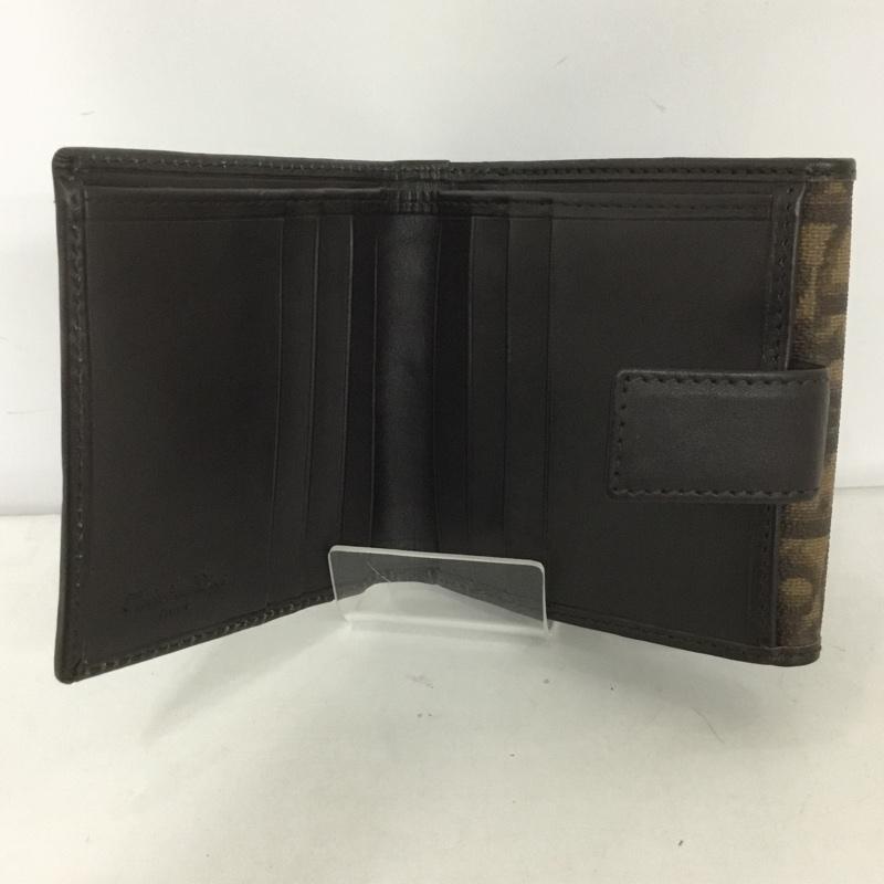 ディオール DIOR 財布 二つ折り GCD43025 トロッター ロゴ CM0095 総柄 茶 / ブラウン /  レディース USED 古着 中古 10125911