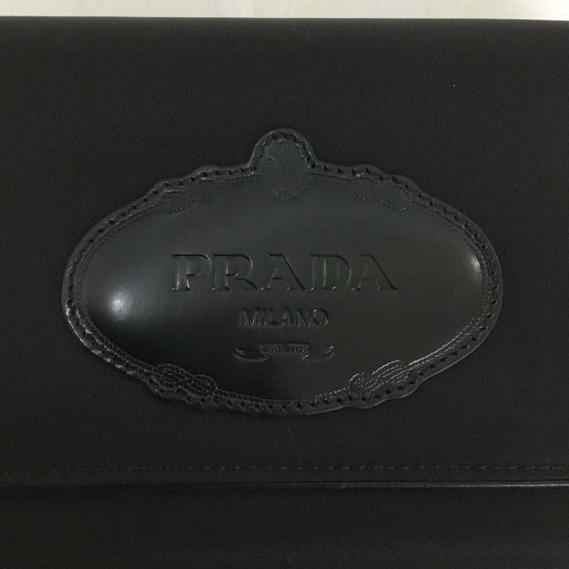 プラダ PRADA 財布 コンパクト財布 1M0170 三つ折り財布 箱有 ロゴ、文字 黒 / ブラック /  レディース USED 古着 中古 10125912