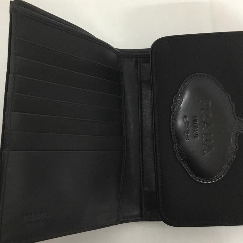 プラダ PRADA 財布 コンパクト財布 1M0170 三つ折り財布 箱有 ロゴ、文字 黒 / ブラック /  レディース USED 古着 中古 10125912