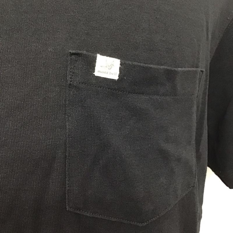 モンベル mont-bell Tシャツ 半袖 2104801 KAMICOT 半袖カットソー クルーネックカットソー L ロゴ、文字 黒 / ブラック /  メンズ USED 古着 中古 10125924