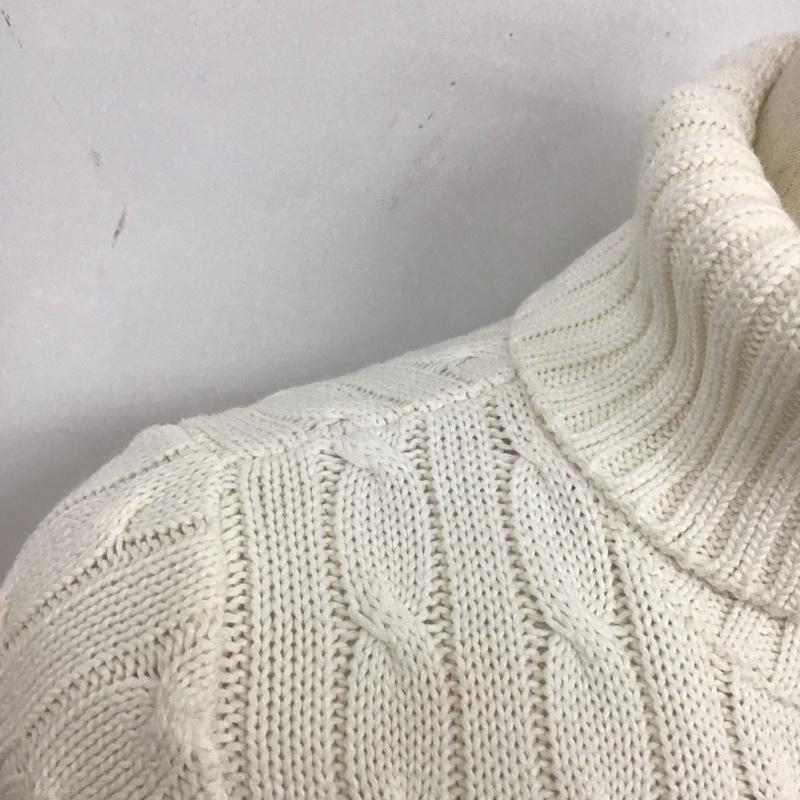 ラルフローレン RALPHLAUREN ニット、セーター 半袖 半袖ニットカットソー タートルネック セーター L  白 / ホワイト /  レディース USED 古着 中古 10125958