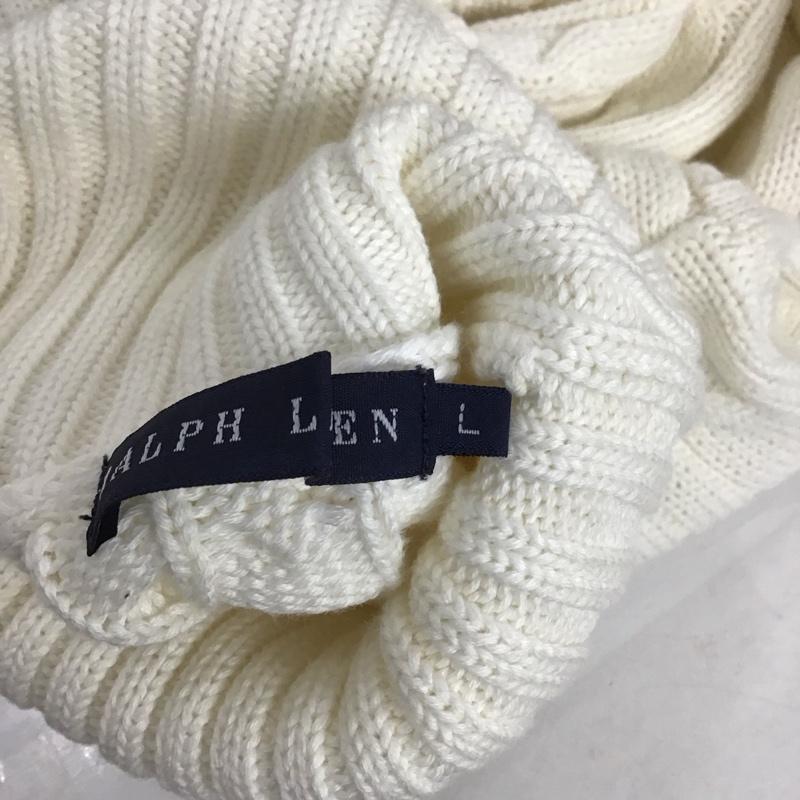ラルフローレン RALPHLAUREN ニット、セーター 半袖 半袖ニットカットソー タートルネック セーター L  白 / ホワイト /  レディース USED 古着 中古 10125958