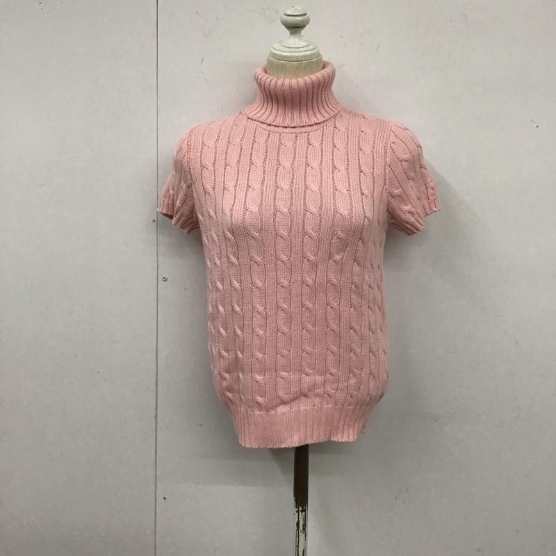 ラルフローレン RALPHLAUREN ニット、セーター 半袖 半袖ニットカットソー タートルネック セーター L  桃 / ピンク /  レディース USED 古着 中古 10125959