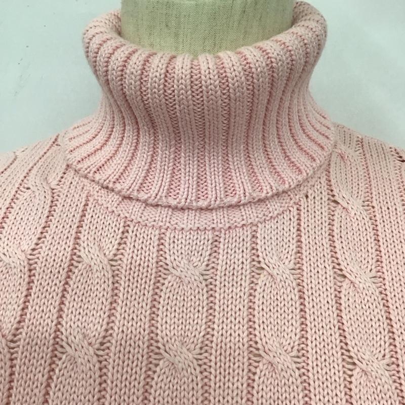 ラルフローレン RALPHLAUREN ニット、セーター 半袖 半袖ニットカットソー タートルネック セーター L  桃 / ピンク /  レディース USED 古着 中古 10125959