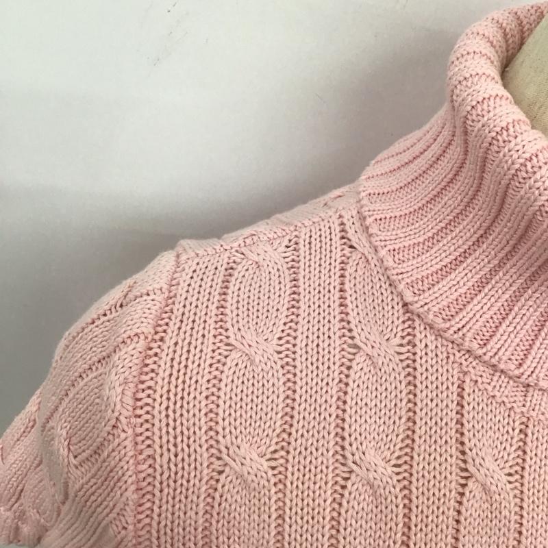 ラルフローレン RALPHLAUREN ニット、セーター 半袖 半袖ニットカットソー タートルネック セーター L  桃 / ピンク /  レディース USED 古着 中古 10125959