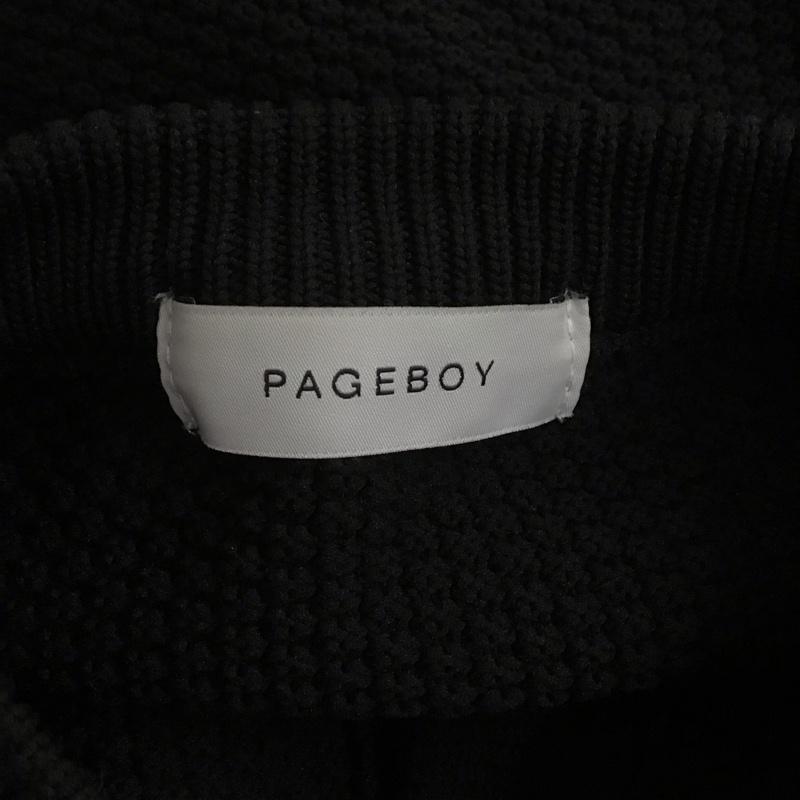 ページボーイ PAGEBOY カーディガン 長袖 長袖ニットカーディガン 前ボタン ノーカラー FREE 無地 黒 / ブラック /  レディース USED 古着 中古 10125960