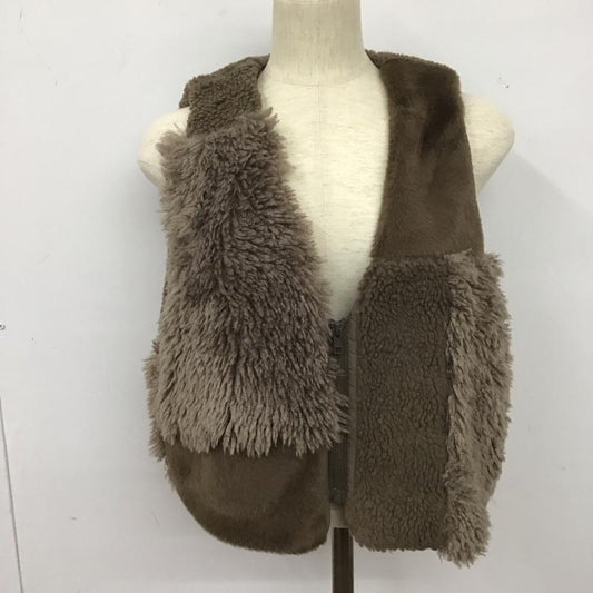 ニコアンド niko and... ベスト ベスト ジップアップベスト ノースリーブ 前開き 無地 茶 / ブラウン /  レディース USED 古着 中古 10125964