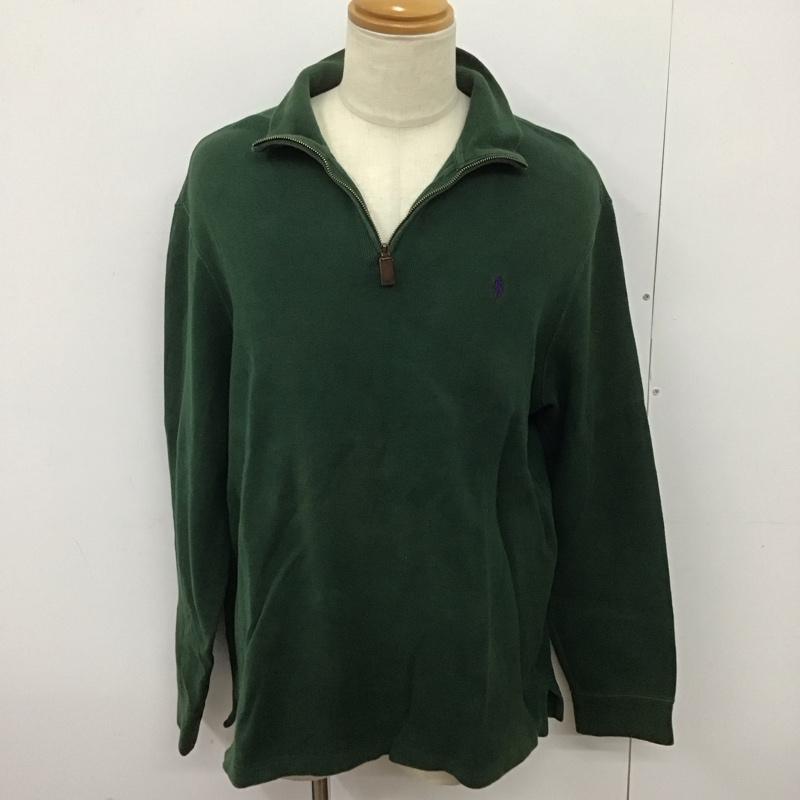 ポロバイラルフローレン Polo by RALPH LAUREN トレーナー 長袖 長袖トレーナー スウェット スタンドネック プルオーバー L ロゴ、文字 緑 / グリーン /  メンズ USED 古着 中古 10125972