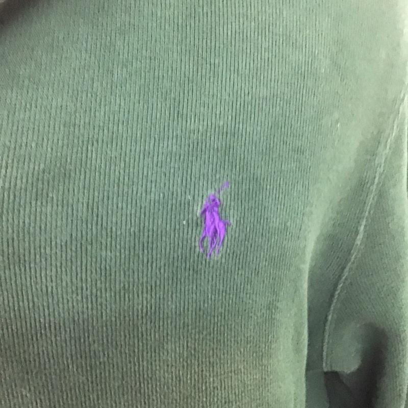 ポロバイラルフローレン Polo by RALPH LAUREN トレーナー 長袖 長袖トレーナー スウェット スタンドネック プルオーバー L ロゴ、文字 緑 / グリーン /  メンズ USED 古着 中古 10125972
