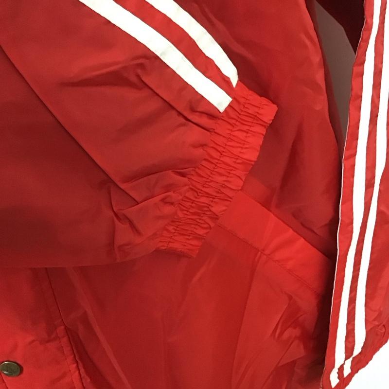 アディダス adidas ジャケット、上着 ジャケット、ブレザー ナイロンジャケット カジュアルジャケット アウター ジップアップパーカー 80s L ロゴ、文字 赤 / レッド /  メンズ USED 古着 中古 10125983