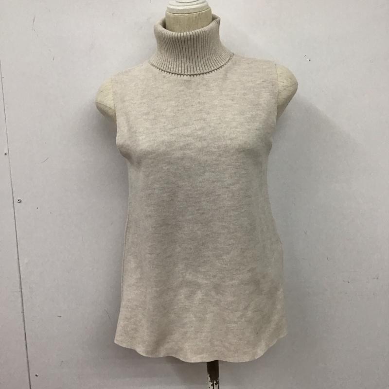 ザラ ZARA ベスト ベスト ニットベスト ノースリーブカットソー タートルネック S 無地 ベージュ / ベージュ /  レディース USED 古着 中古 10125986