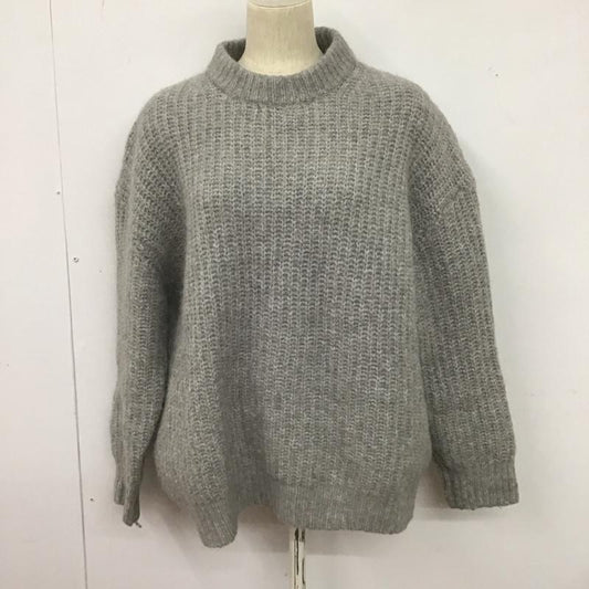 ザラ ZARA ニット、セーター 長袖 長袖ニットカットソー クルーネック セーター L 無地 灰 / グレー /  レディース USED 古着 中古 10125988