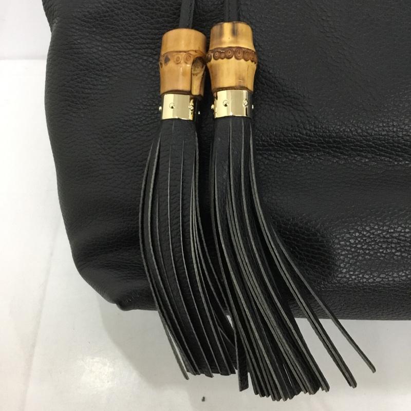 グッチ GUCCI トートバッグ トートバッグ 354666 002404 バンブータッセル レザー 無地 黒 / ブラック /  レディース USED 古着 中古 10125990