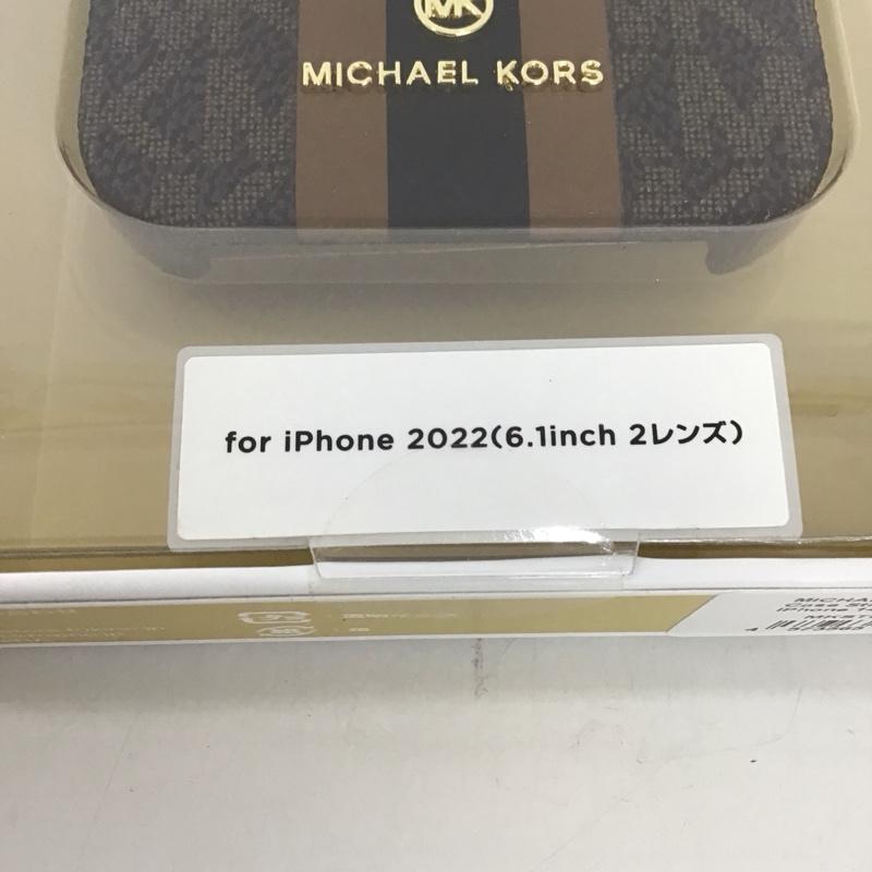マイケルコース MICHAEL KORS ファッション小物 ファッション小物 MKSTBRWWPIP2261 Slim Wrap Case Stripe iPhoneケース iPhone 14 ロゴ、文字 茶 / ブラウン /  レディース USED 古着 中古 10125994