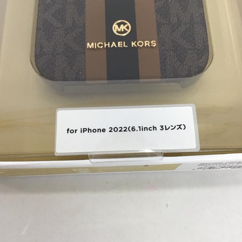マイケルコース MICHAEL KORS ファッション小物 ファッション小物 MKSTBRWWPIP2261P iPhoneケース iPhone 14 Pro Slim Wrap Case Stripe ロゴ、文字 茶 / ブラウン /  レディース USED 古着 中古 10126003