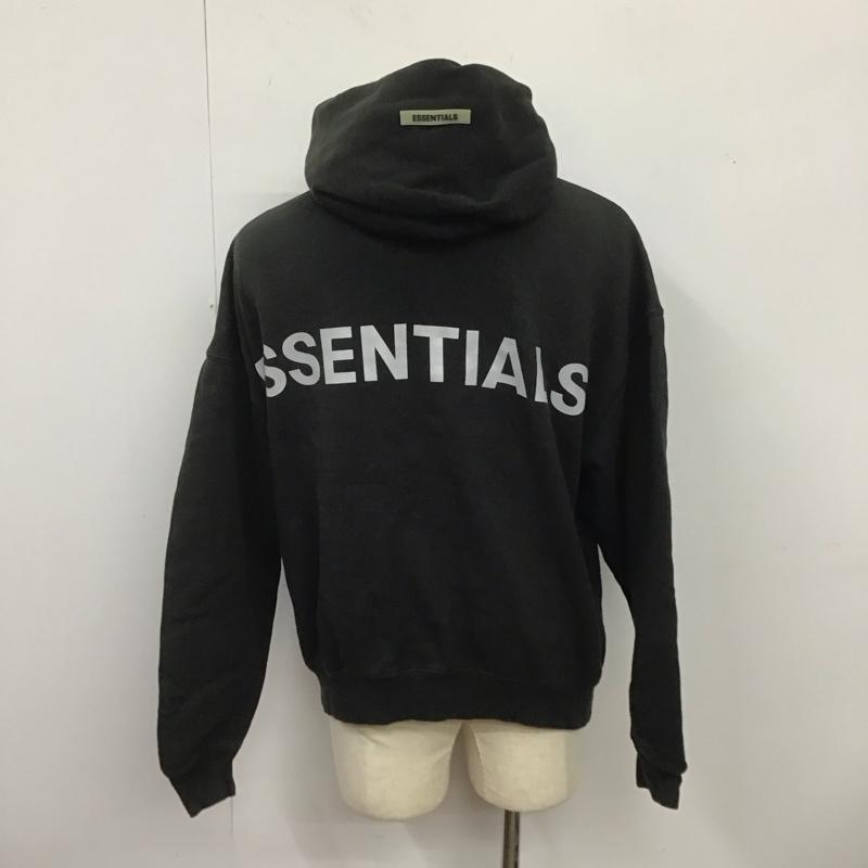 エッセンシャルズ ESSENTIALS パーカー 長袖 長袖パーカー プルオーバーパーカー スウェット S ロゴ、文字 黒 / ブラック /  メンズ USED 古着 中古 10126012