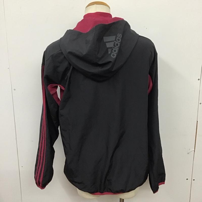 アディダス adidas パーカー 長袖 Z27765 プルオーバー スポーツウェア L ロゴ、文字 黒 / ブラック / X えんじ / ワインレッド /  メンズ USED 古着 中古 10126017