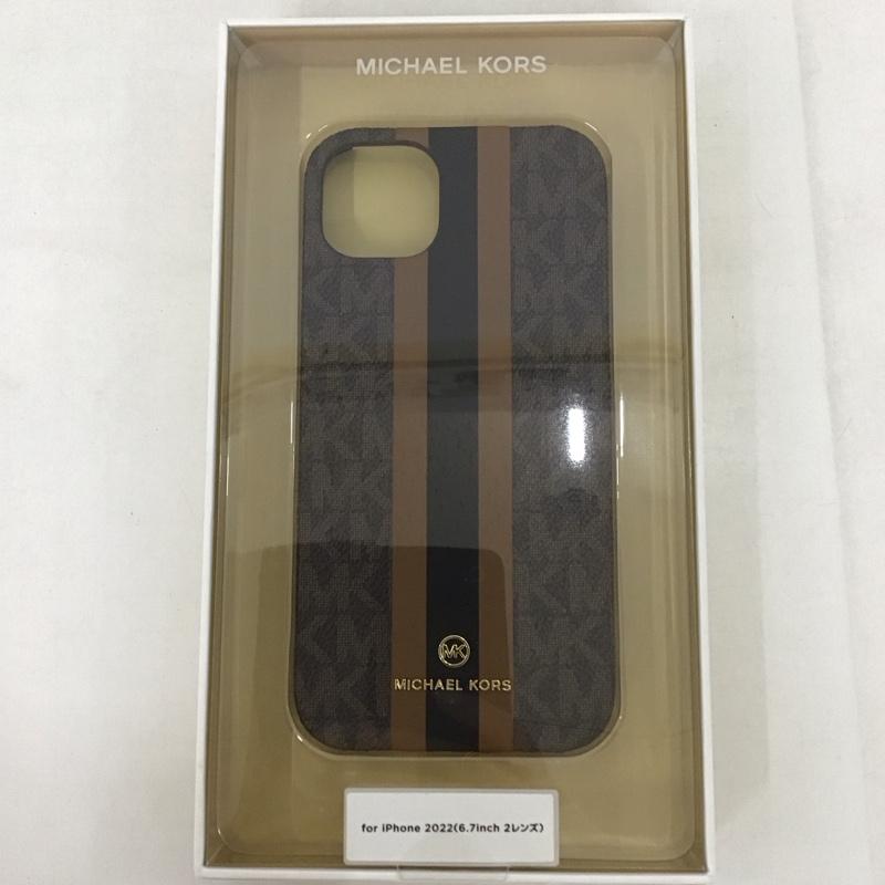 マイケルコース MICHAEL KORS ファッション小物 ファッション小物 MKSTBRWWPIP2261M Slim Wrap Case Stripe iPhone 14 Max iPhoneケース iPhone 14 PLUS ロゴ、文字 茶 / ブラウン /  レディース USED 古着 中古 10126019