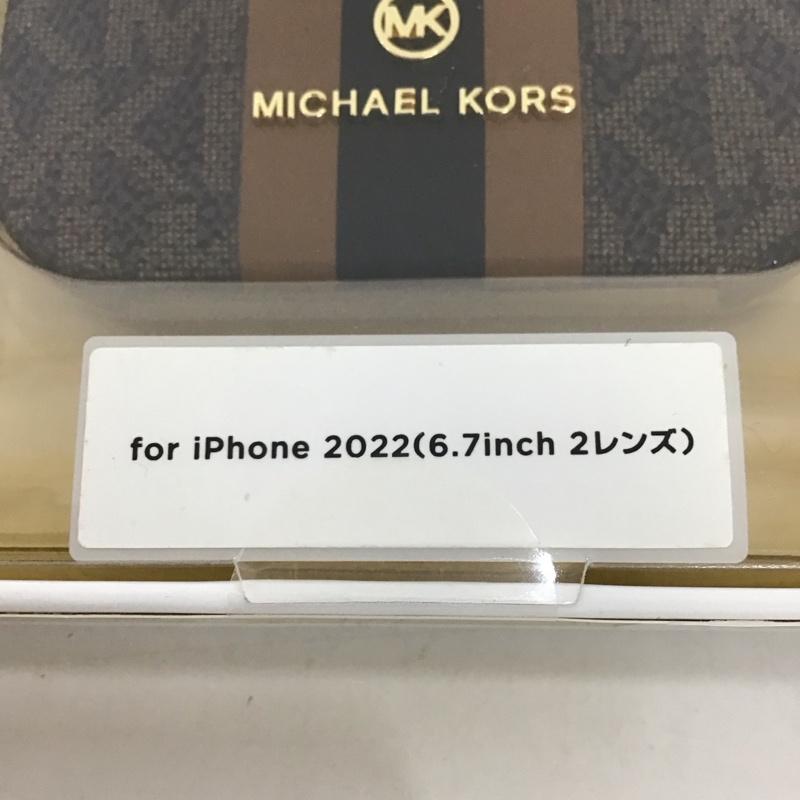 マイケルコース MICHAEL KORS ファッション小物 ファッション小物 MKSTBRWWPIP2261M Slim Wrap Case Stripe iPhone 14 Max iPhoneケース iPhone 14 PLUS ロゴ、文字 茶 / ブラウン /  レディース USED 古着 中古 10126021