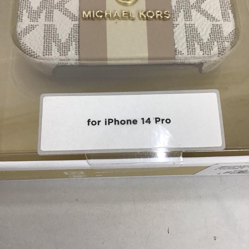 マイケルコース MICHAEL KORS ファッション小物 ファッション小物 MKSTVNLWPIP2261P Slim Wrap Case Stripe iPhone 14 Pro iPhoneケース ロゴ、文字 ベージュ / ベージュ /  レディース USED 古着 中古 10126031