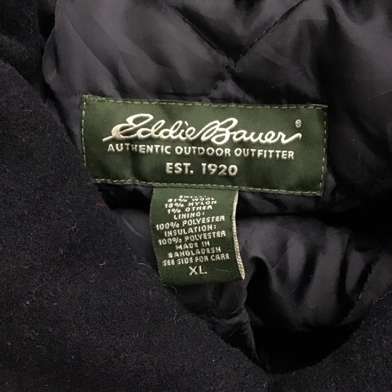 エディーバウアー Eddie Bauer コート コート一般 ロングコート カラージャケット アウター XL 無地 黒 / ブラック /  メンズ USED 古着 中古 10126032