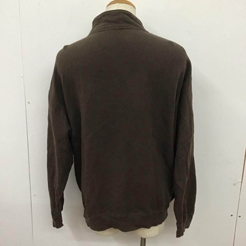 ディッキーズ Dickies トレーナー 長袖 長袖トレーナー スウェット ジップアップスタンドネック プルオーバー XL ロゴ、文字 茶 / ブラウン /  メンズ USED 古着 中古 10126034