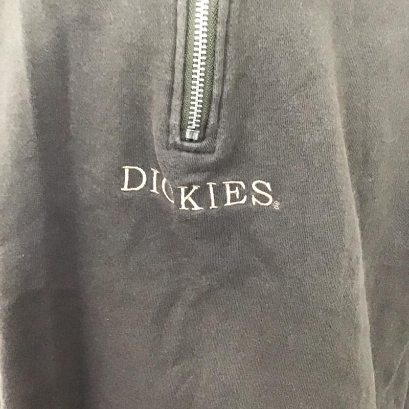 ディッキーズ Dickies トレーナー 長袖 長袖トレーナー スウェット ジップアップスタンドネック プルオーバー XL ロゴ、文字 茶 / ブラウン /  メンズ USED 古着 中古 10126034
