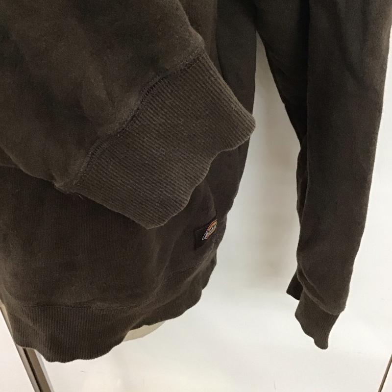 ディッキーズ Dickies トレーナー 長袖 長袖トレーナー スウェット ジップアップスタンドネック プルオーバー XL ロゴ、文字 茶 / ブラウン /  メンズ USED 古着 中古 10126034