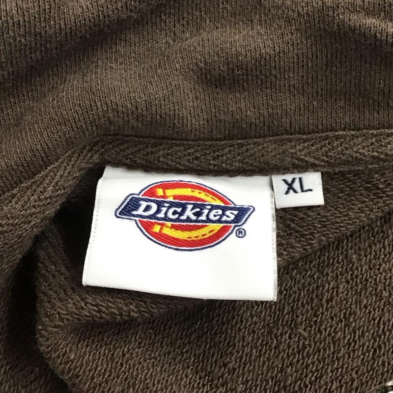 ディッキーズ Dickies トレーナー 長袖 長袖トレーナー スウェット ジップアップスタンドネック プルオーバー XL ロゴ、文字 茶 / ブラウン /  メンズ USED 古着 中古 10126034