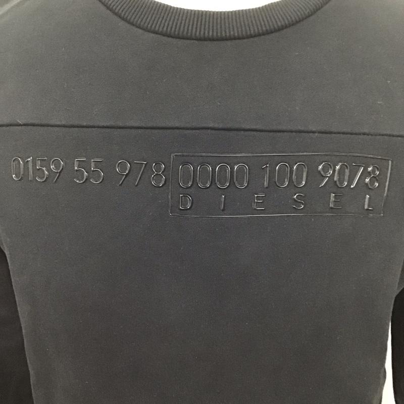 ディーゼル DIESEL トレーナー 長袖 長袖トレーナー スウェット クルーネック プルオーバー S ロゴ、文字 黒 / ブラック /  メンズ USED 古着 中古 10126048