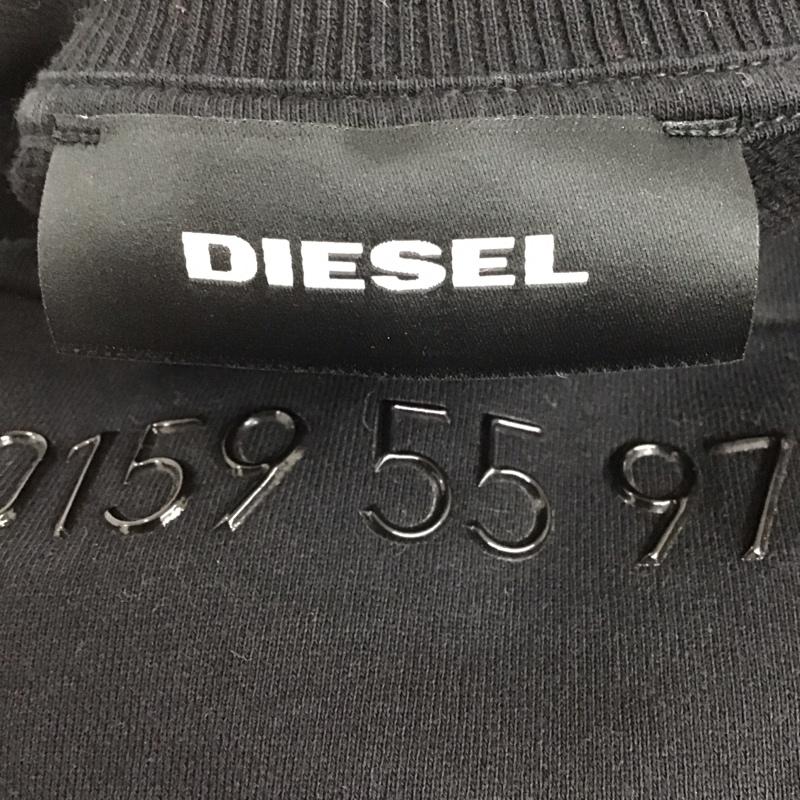ディーゼル DIESEL トレーナー 長袖 長袖トレーナー スウェット クルーネック プルオーバー S ロゴ、文字 黒 / ブラック /  メンズ USED 古着 中古 10126048