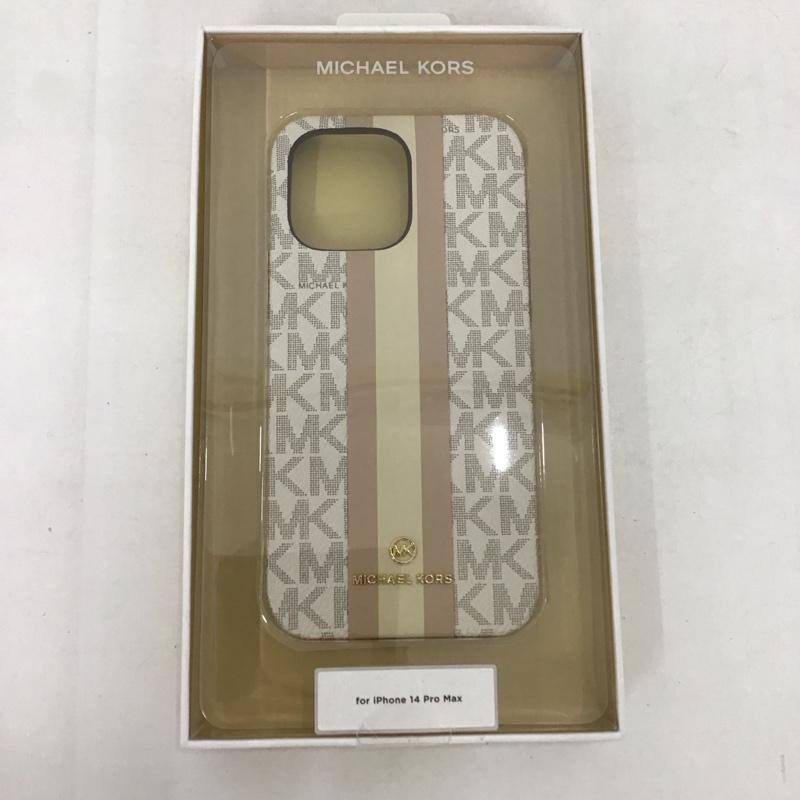 マイケルコース MICHAEL KORS ファッション小物 ファッション小物 MKSTVNLWPIP2267 iPhone 14 Pro MAX iPhoneケース Slim Wrap Case Stripe ロゴ、文字 ベージュ / ベージュ /  レディース USED 古着 中古 10126056