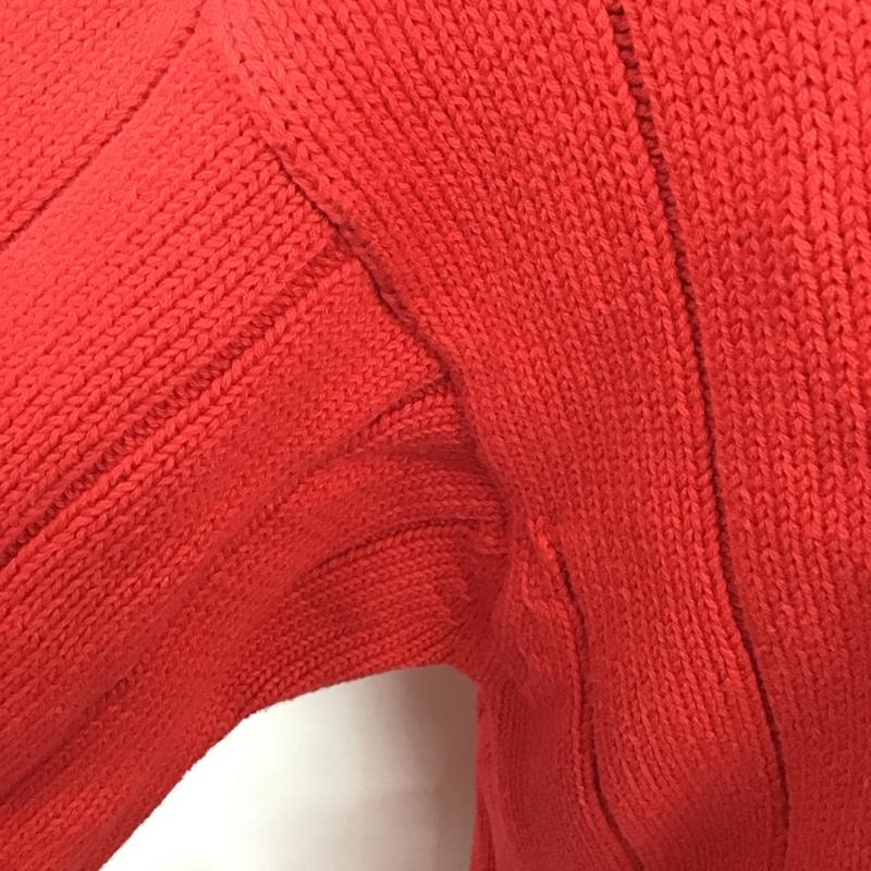 エディーバウアー Eddie Bauer ニット、セーター 長袖 長袖ニットカットソー Vネック セーター 00s 白タグ S ロゴ、文字 赤 / レッド /  メンズ USED 古着 中古 10126061