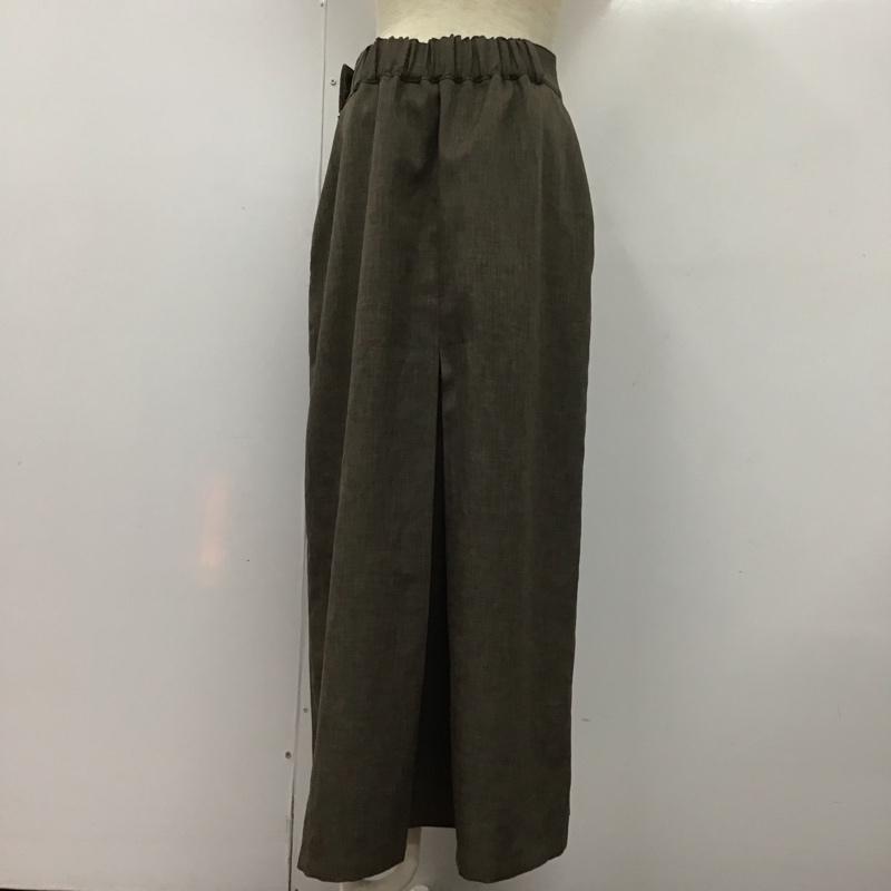 クルーレ crewre スカート ロングスカート cr24ss19020 バックタックナロースカート 2 無地 茶 / ブラウン /  レディース USED 古着 中古 10126065