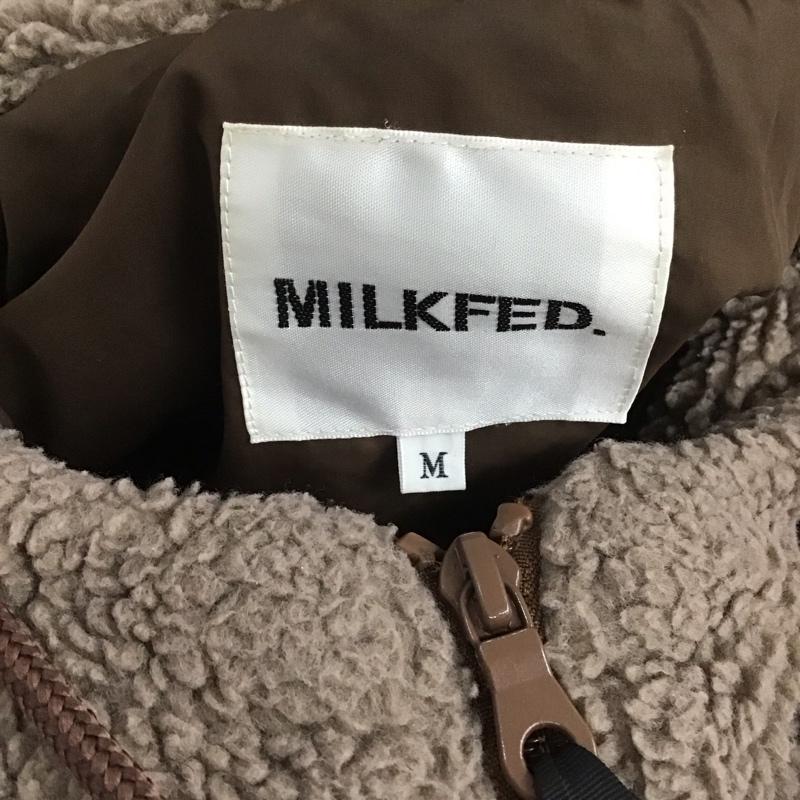 ミルクフェド MILKFED. ジャケット、上着 ジャンパー、ブルゾン ジップアップジャケット パーカー ボアパーカージャケット アウター M ロゴ、文字 茶 / ブラウン /  レディース USED 古着 中古 10126069