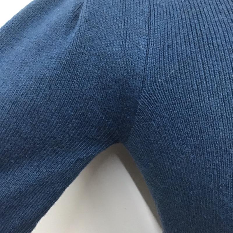 アンドクチュール And Couture ワンピース ロングスカート 09-2025100663 Vネック スカート切替 長袖 38 無地 青 / ブルー / X チャコールグレー / チャコールグレー /  レディース USED 古着 中古 10126073