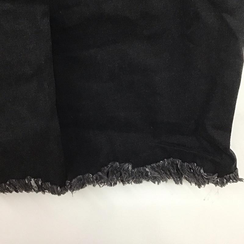 ザラ ZARA パンツ デニム、ジーンズ 8197 212 800 ハイウエスト カットオフ 無地 黒 / ブラック /  レディース USED 古着 中古 10126076