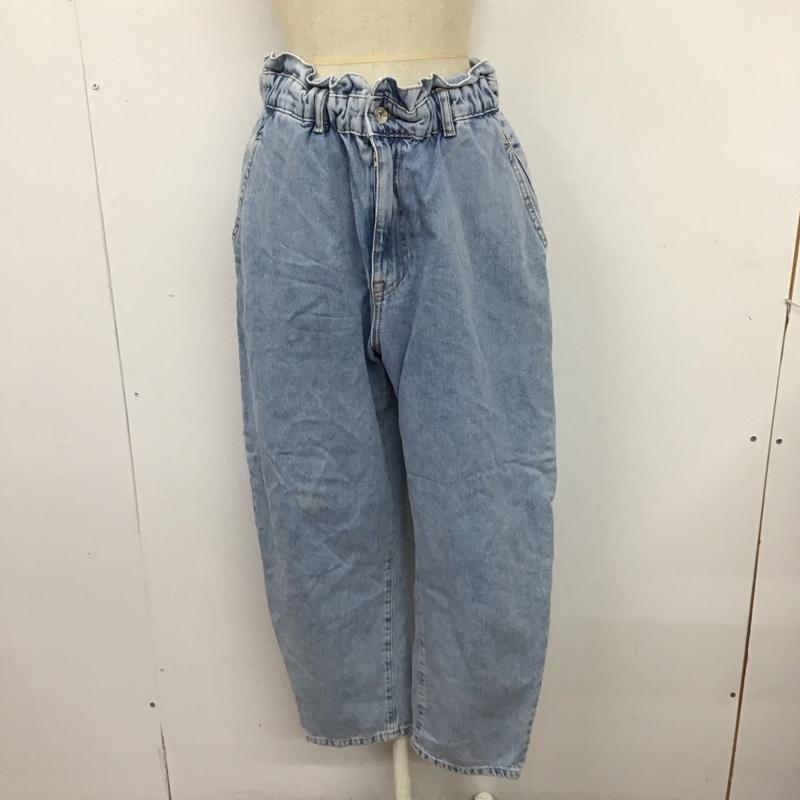 ザラ ZARA パンツ デニム、ジーンズ デニムパンツ ワイドパンツ カジュアルパンツ 42 無地 インディゴ / インディゴ /  レディース USED 古着 中古 10126085