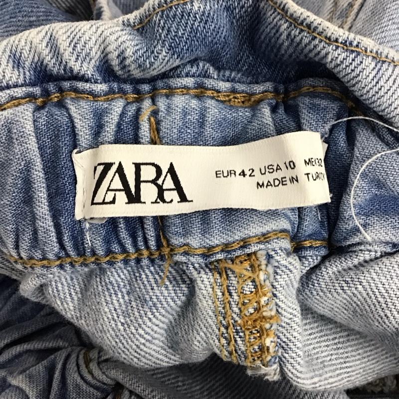 ザラ ZARA パンツ デニム、ジーンズ デニムパンツ ワイドパンツ カジュアルパンツ 42 無地 インディゴ / インディゴ /  レディース USED 古着 中古 10126085
