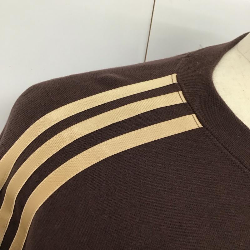 アディダス adidas トレーナー 長袖 jh1053 スウェット トレーナー エッセンシャルズプラス 裏毛クルースウェット M ロゴ、文字 茶 / ブラウン /  メンズ USED 古着 中古 10126095