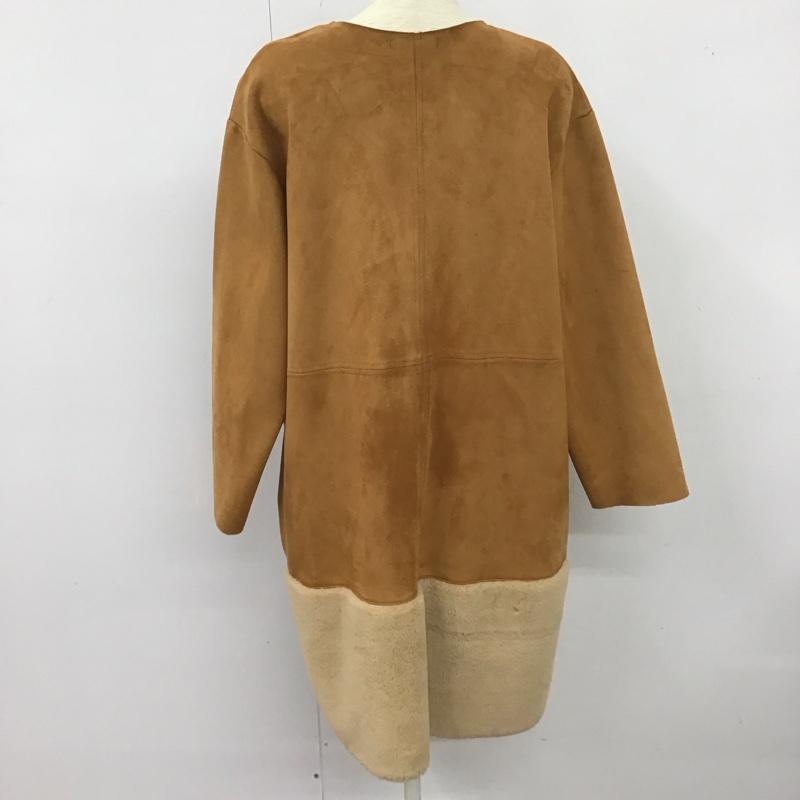 ザラ ZARA ジャケット、上着 ジャケット、ブレザー 長袖ジャケット アウター 前ボタン ノーカラー XL 無地 茶 / ブラウン /  レディース USED 古着 中古 10126108