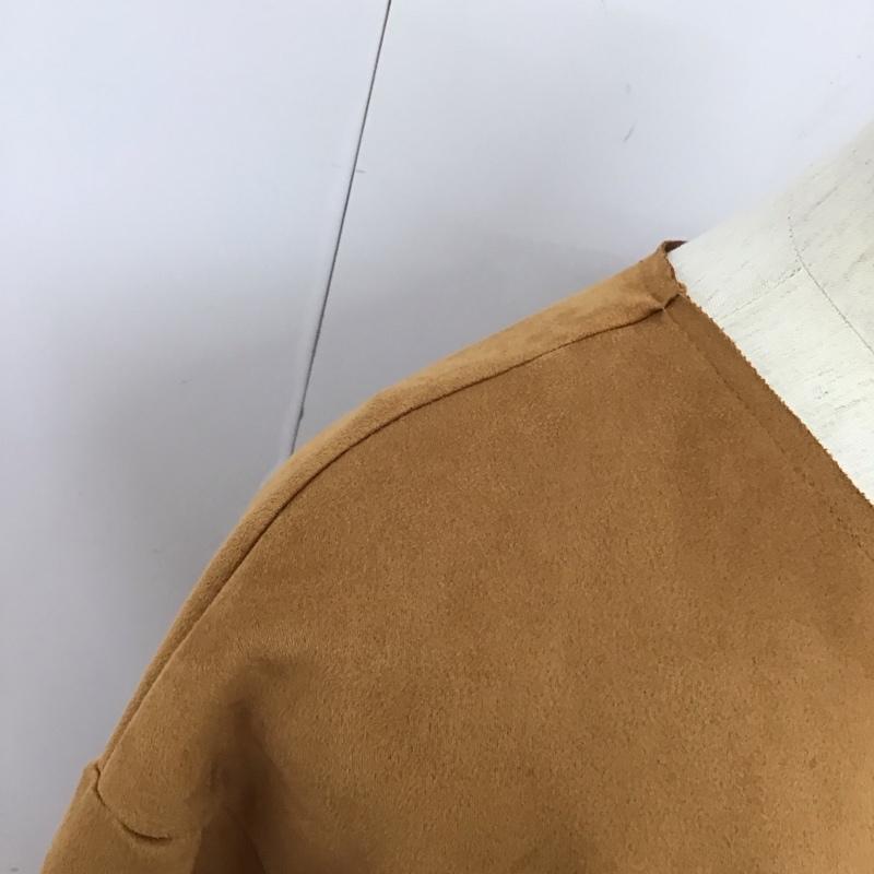 ザラ ZARA ジャケット、上着 ジャケット、ブレザー 長袖ジャケット アウター 前ボタン ノーカラー XL 無地 茶 / ブラウン /  レディース USED 古着 中古 10126108